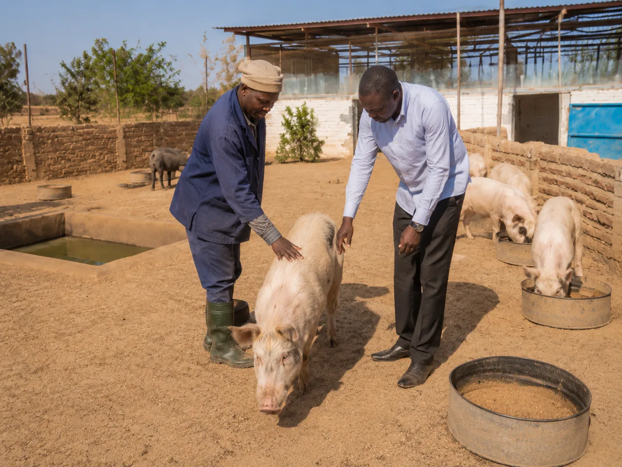 Illustration représentative — sélection d’un porc à la ferme
